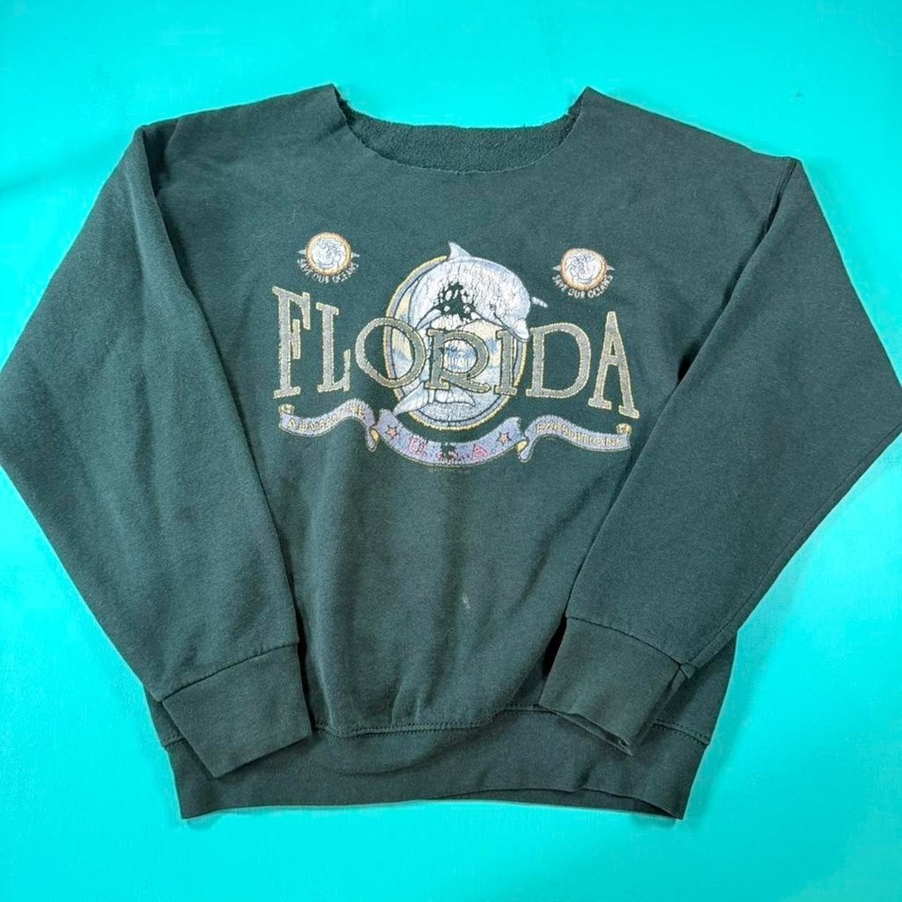 Vintage 90s Florida dolphin sweatshirt faded 1990s dolphin Florida sweatshirt